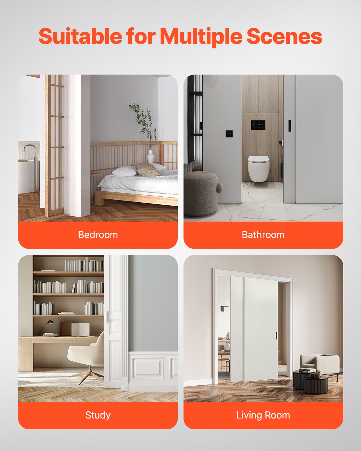 Bypass Door Hardware 4ft Bypass Closet Door Track Kit for 2-Door System