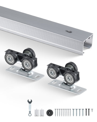Pocket Door Track Kit 5 ft Heavy Duty Pocket Door Hardware Kit 3 Wheels