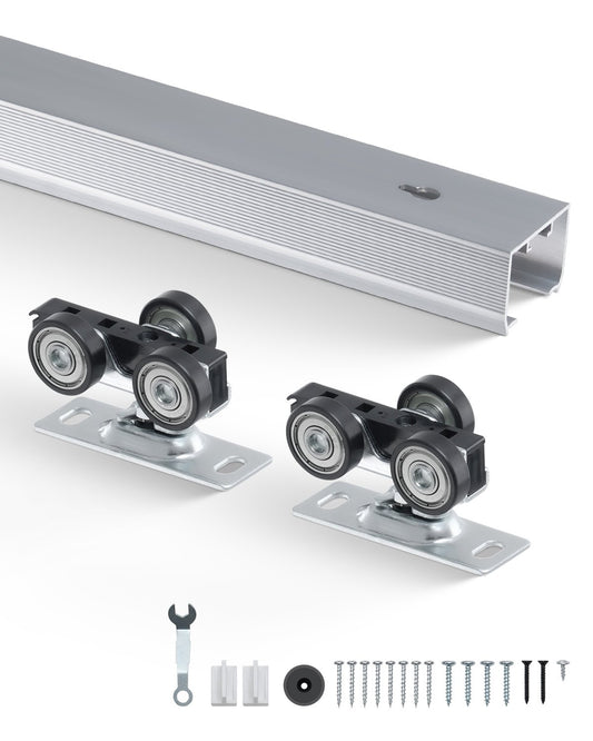 Pocket Door Track Kit 5 ft Heavy Duty Pocket Door Hardware Kit 3 Wheels