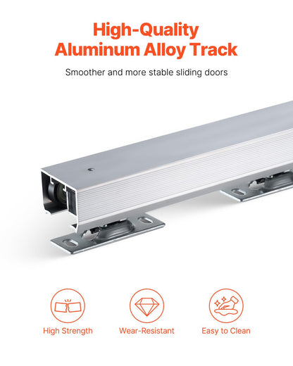 Pocket Door Track Kit 6 ft Heavy Duty Pocket Door Hardware Kit 3 Wheels