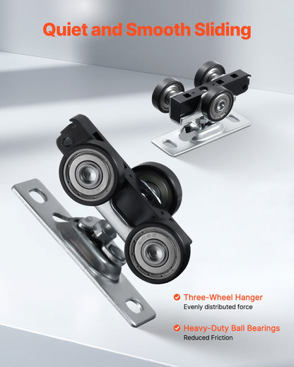 Pocket Door Track Kit 6 ft Heavy Duty Pocket Door Hardware Kit 3 Wheels