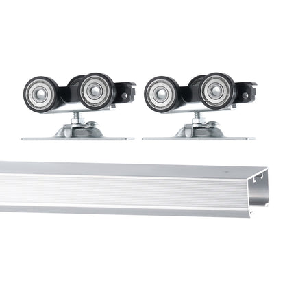 Pocket Door Track Kit 6 ft Heavy Duty Pocket Door Hardware Kit 3 Wheels