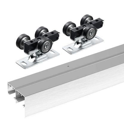 Bypass Door Hardware 6ft Bypass Closet Door Track Kit för 2-dörrssystem