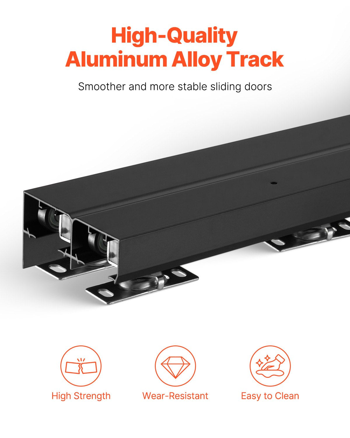 Bypass Door Hardware 8ft Bypass Closet Door Track Kit för 2-dörrars system