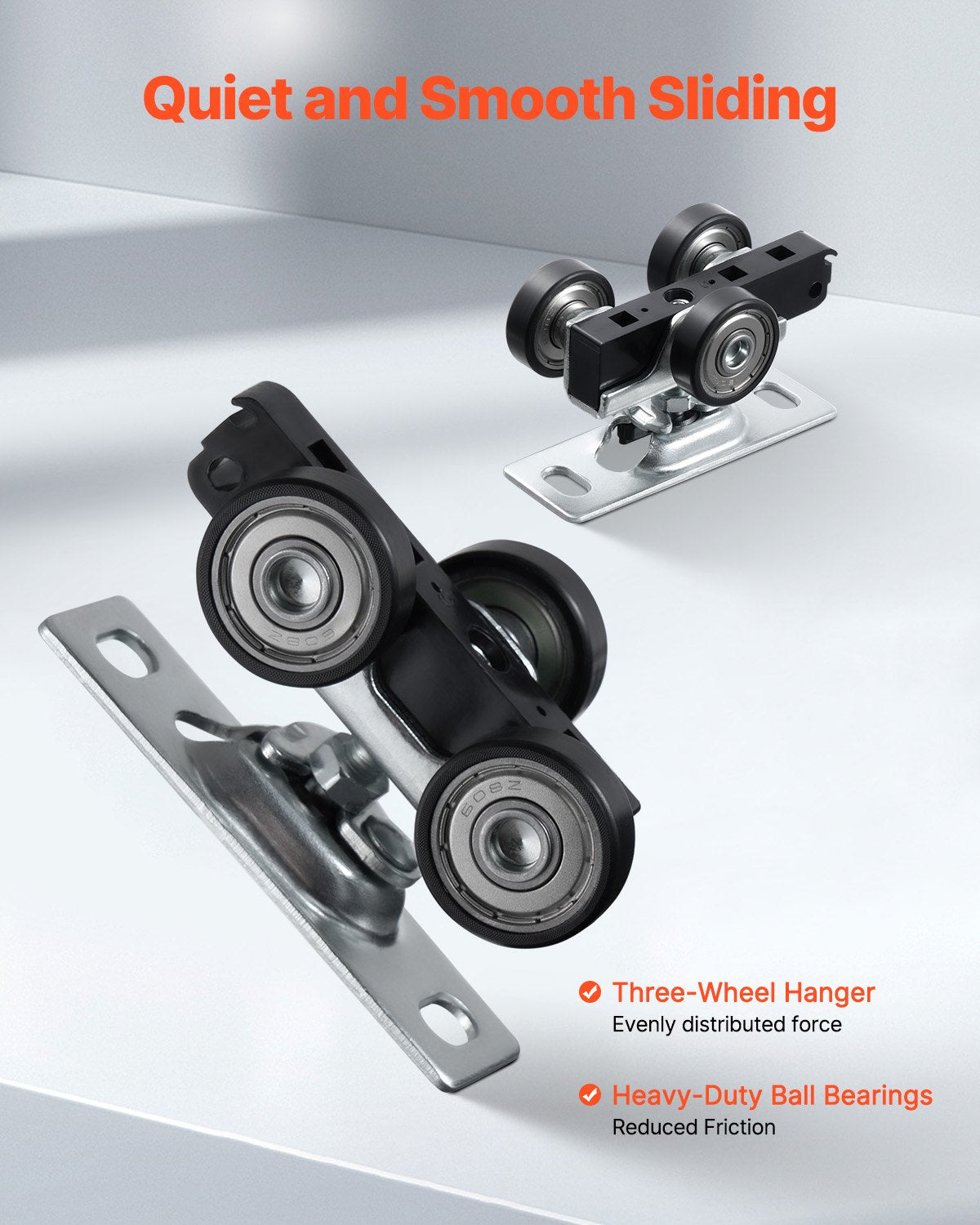 Bypass Door Hardware 8ft Bypass Closet Door Track Kit för 2-dörrars system