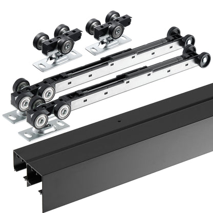 Bypass Door Hardware 8ft Bypass Closet Door Track Kit för 2-dörrars system