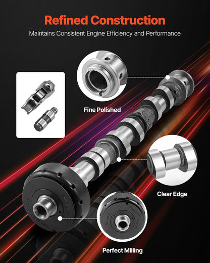 Engine Camshafts Rockers Arm Lifters Kit, Cam Replacement for 2011-2016 Jeep Cherokee/Wrangler/Grand Cherokee, 2011-2016 Dodge Caravan/Journey/Durango