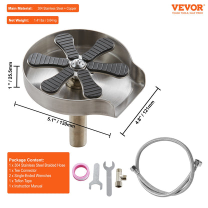 Glass Rinser, 10 Powerful Spraying Jets 360° Rotating Cup Rinser for Sink, 304 Stainless Steel Faucet Cup Washer with Silicone Nonslip Pad for Baby Bottle, Glass Cup, Wine Glass (Drawing Base)