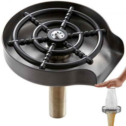 Glass Rinser, 10 Powerful Spraying Jets 360° Rotating Cup Rinser for Sink, 304 Stainless Steel Faucet Cup Washer with ABS Cup Holder for Baby Bottle, Glass Cup, Wine Glass (Silver Grey Base)