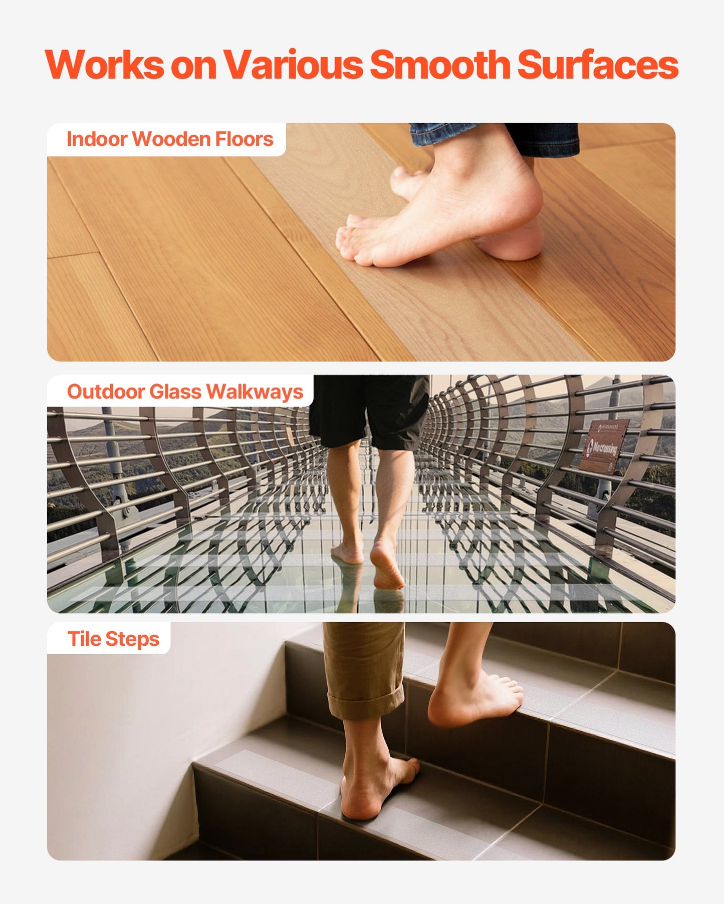 Anti-Slip Tape, 30 FT x 4 inch Transparent Non-Slip Grip Tape for Indoor & Outdoor Use, Ultra-Clear Non Skid Traction Treads for Bathrooms Boats Stairs Pools, Safe & Comfortable for Bare Feet