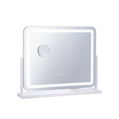 Lighted Makeup Mirror 3-färgad sminkspegel med USB-portförstoring21,7x17,7 tum