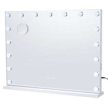Hollywood sminkspegel med lampor m/ USB typ C skrivbordsväggfäste 23,6 tum