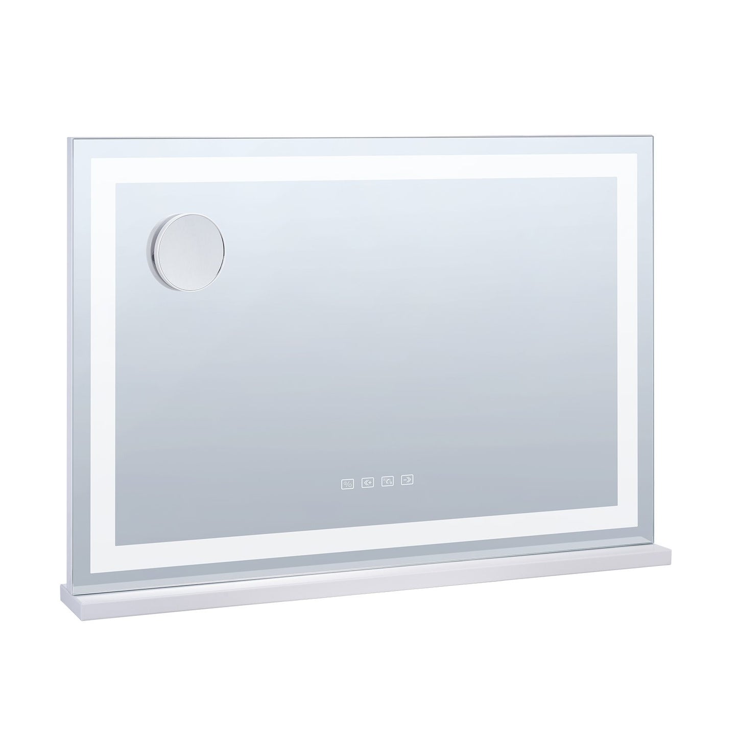 Beleuchteter Schminkspiegel 3 Farben mit Bluetooth USB Desktop-Wandhalterung 21,7 Zoll