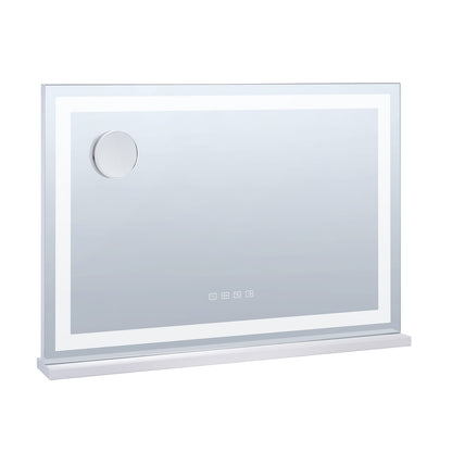 Beleuchteter Schminkspiegel 3 Farben mit Bluetooth USB Desktop-Wandhalterung 21,7 Zoll