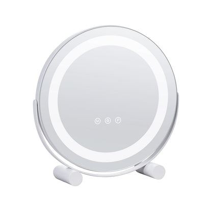 12-Zoll-Schminkspiegel mit LED-Beleuchtung, rund, mit Smart Touch fürs Schlafzimmer