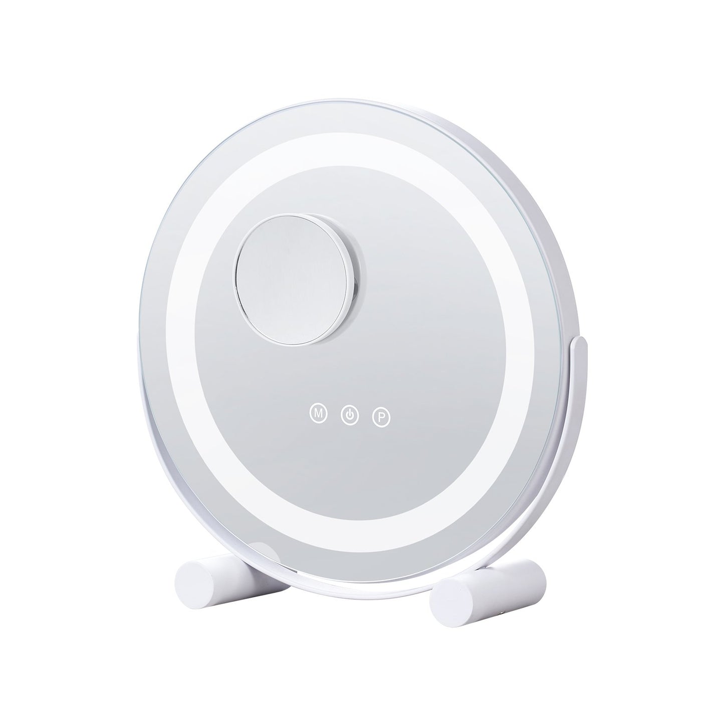 12-Zoll-Schminkspiegel mit LED-Beleuchtung, rund, mit Smart Touch fürs Schlafzimmer