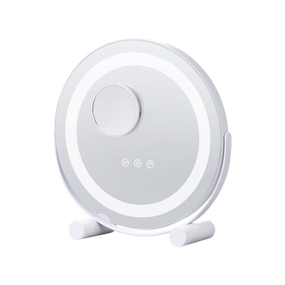 12-Zoll-Schminkspiegel mit LED-Beleuchtung, rund, mit Smart Touch fürs Schlafzimmer