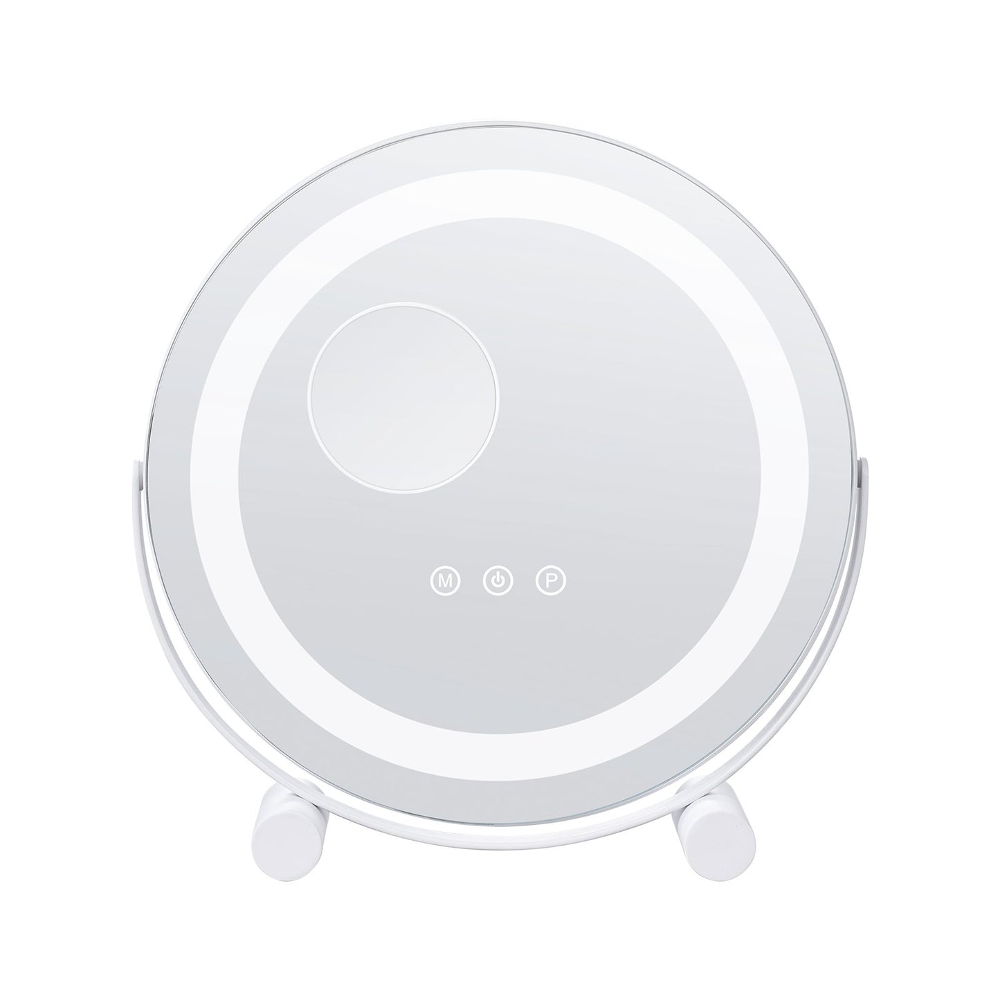 12-Zoll-Schminkspiegel mit LED-Beleuchtung, rund, mit Smart Touch fürs Schlafzimmer