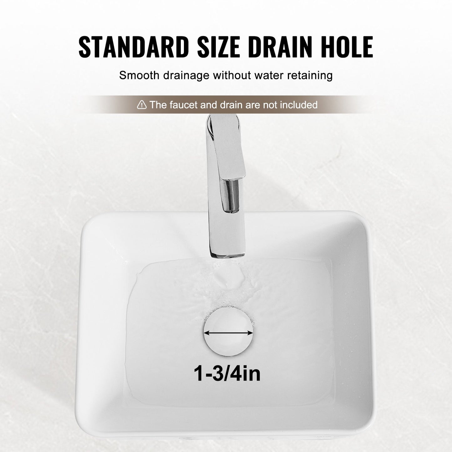 Rectangle Vessel Sink, 16" x 12" Bathroom Vessel Sink Countertop, White Ceramic Bathroom Sinks Above Counter, Modern Style, Bright and Elegant, Well-Packaged for Bathroom, Hotel, Toilet, RV