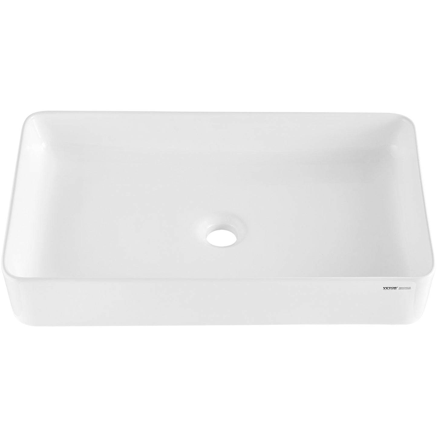 Modernes Keramikwaschbecken 24"x13,8" Badezimmer Schüssel Arbeitsplatte Weiß