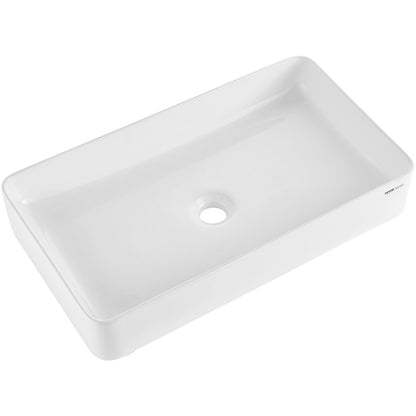 Modernes Keramikwaschbecken 24"x13,8" Badezimmer Schüssel Arbeitsplatte Weiß