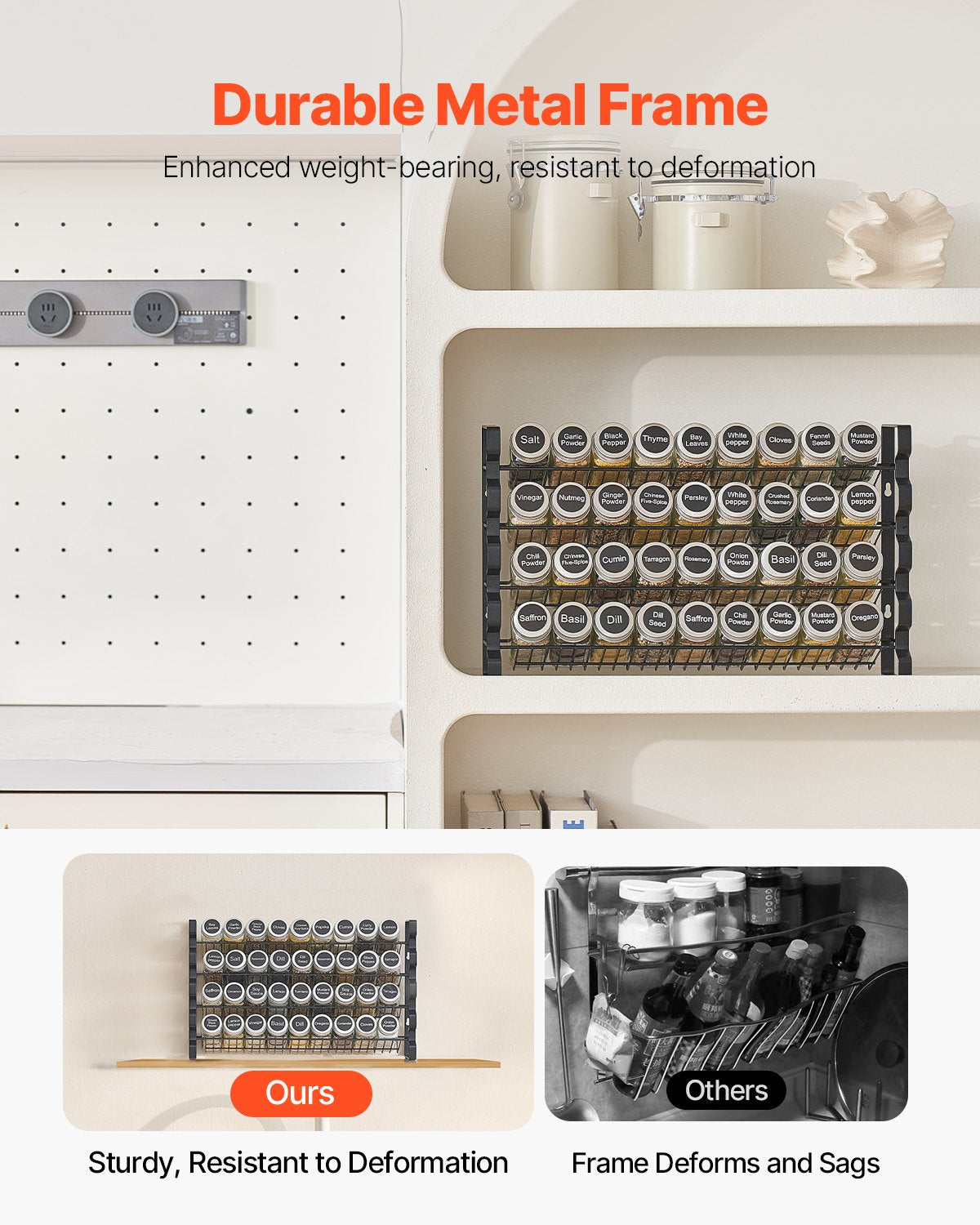 Spice Rack Organizer for Cabinets Kitchen Spice Organizer 18x11 inch