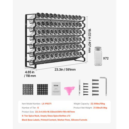 Kryddställ Organizer för skåp Kök Kryddor Organizer 23x16 tum |  EU