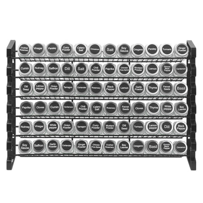 Spice Rack Organizer for Cabinet, Spice Organizer with 72 Empty Spice Jars, Lids, Spice Labels, and Funnel Complete Set, Seasoning Organizer for Countertop, Kitchen, Pantry, Cupboard, 23x16 in