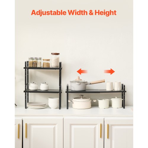 2-Tier Cabinet Organizer Shelf Countertop Shelves Steel Storage Spice Rack | EU