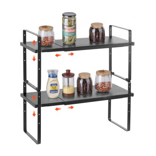 2-Tier Cabinet Organizer Shelf Countertop Shelves Steel Storage Spice Rack | EU