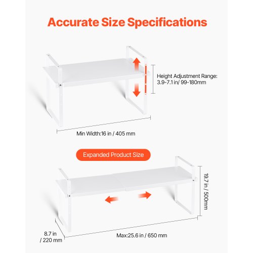 2-stufiges Schrank-Organizer-Regal, Bankregal, Gewürzregal aus Stahl | EU