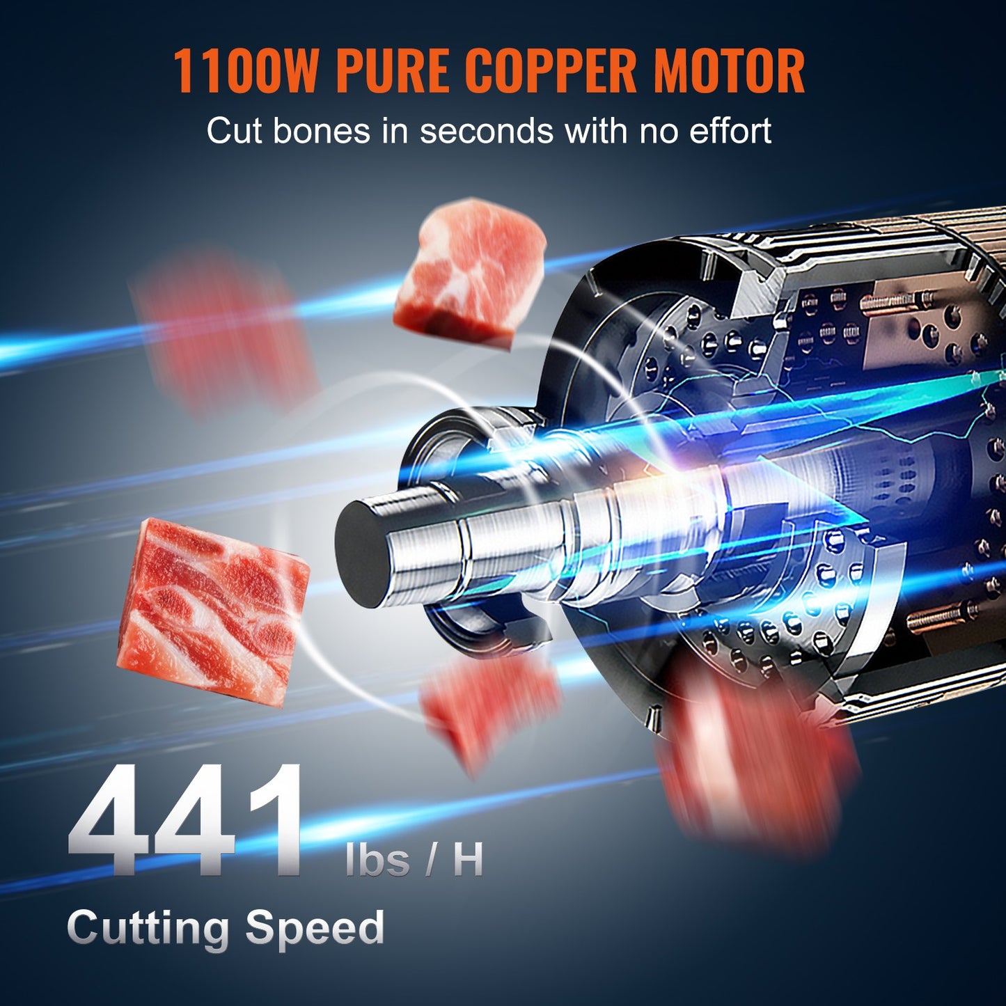 1100W kommersiell elektrisk köttbandsåg rostfritt stål bensågmaskin
