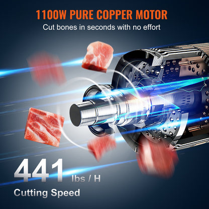 1100W kommersiell elektrisk köttbandsåg rostfritt stål bensågmaskin