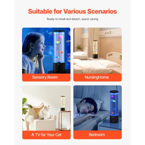 Sensorische Blasenröhrenlampe 16 ferngesteuerte farbige Wasserfischlampe