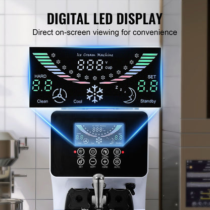 Softeismaschine 10L/H Ersatz für eine Geschmacksrichtung auf der Arbeitsplatte