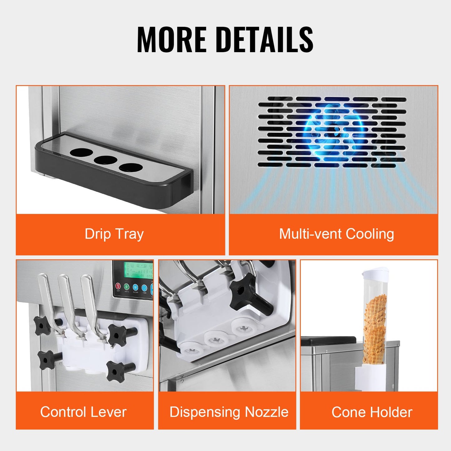 Kommerziellen Softeis Maschine 20L/H Ausgang 3 Geschmack Arbeitsplatte