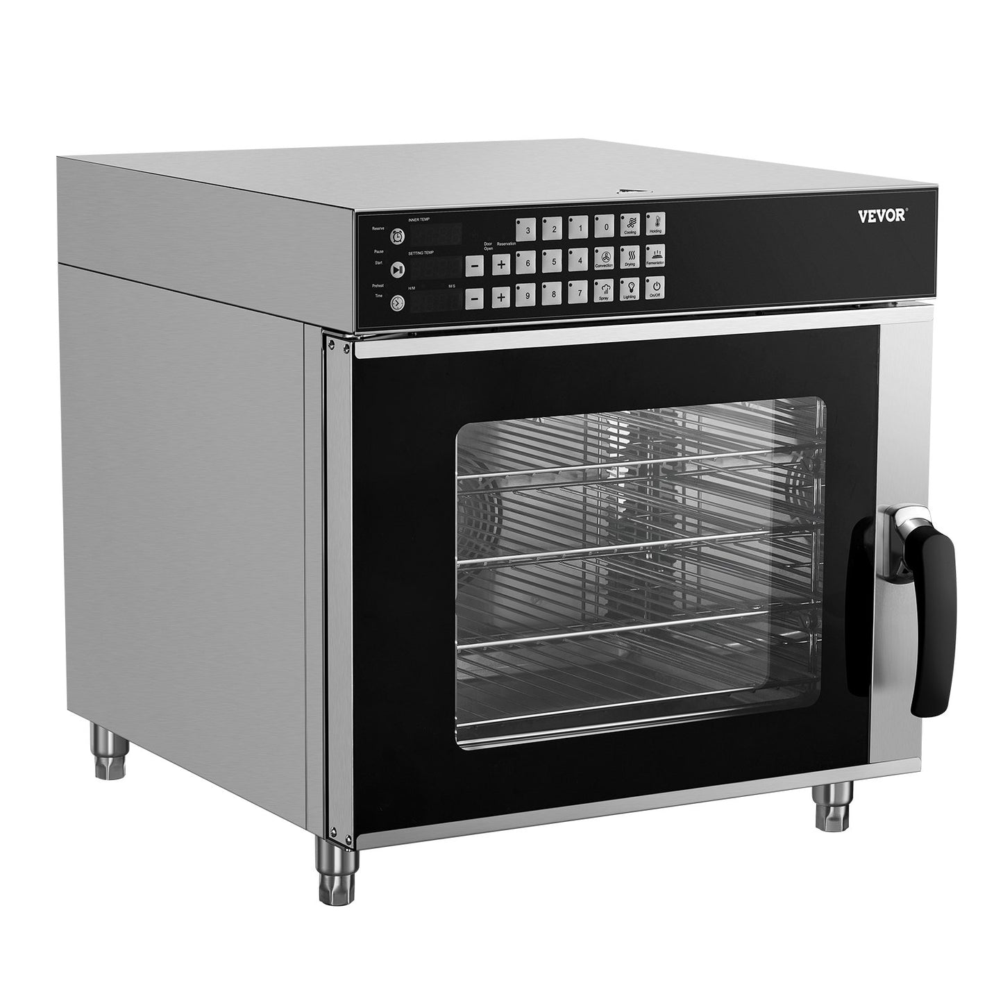 Konvektionsofen für die Arbeitsplatte, kommerzieller Toaster, Bäcker, Edelstahl, 58 l