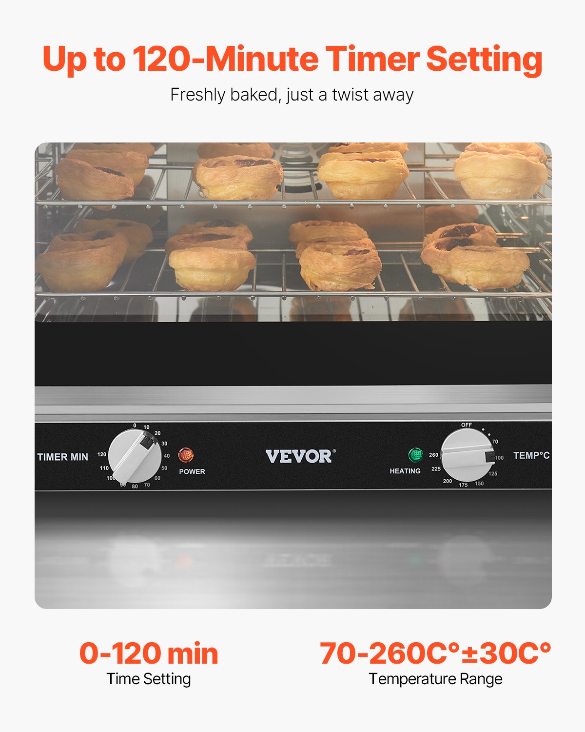 Commercial Countertop Oven, 66L 4-Tier Toaster Oven, 2800W Electric Baking Oven with Tempered Glass Door, Wire Racks Clip Tray Gloves, Stainless Steel Commercial Oven for Restaurant Bakery