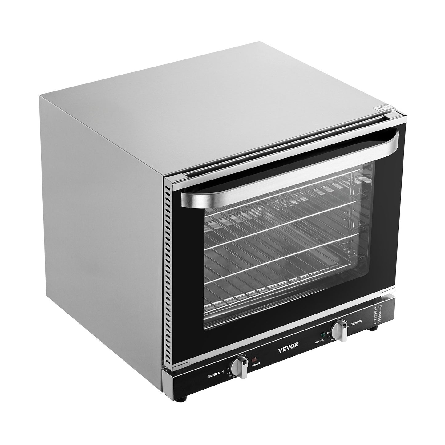 Commercial Countertop Oven, 66L 4-Tier Toaster Oven, 2800W Electric Baking Oven with Tempered Glass Door, Wire Racks Clip Tray Gloves, Stainless Steel Commercial Oven for Restaurant Bakery
