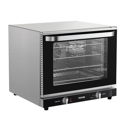 Commercial Countertop Oven, 66L 4-Tier Toaster Oven, 2800W Electric Baking Oven with Tempered Glass Door, Wire Racks Clip Tray Gloves, Stainless Steel Commercial Oven for Restaurant Bakery