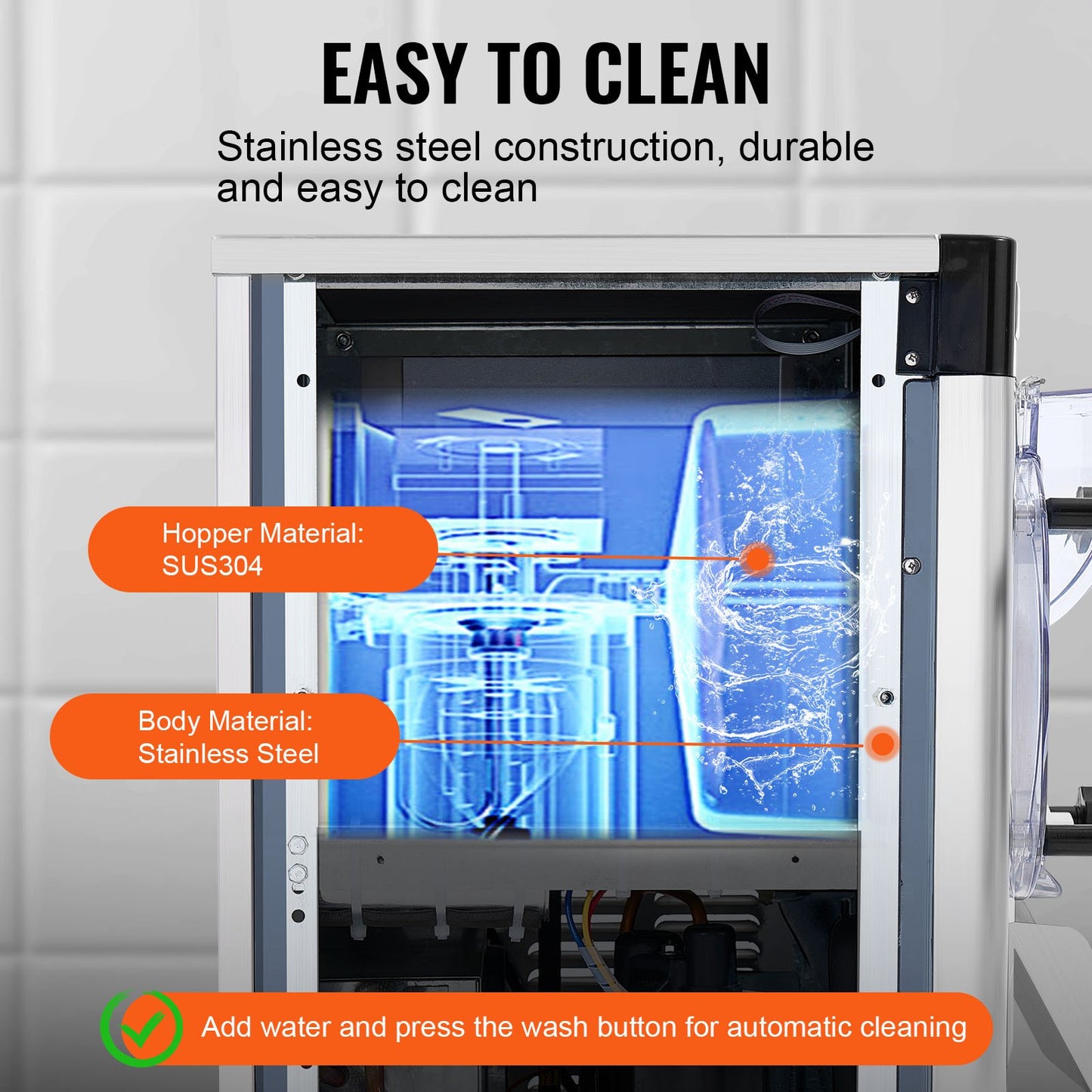 Kommerzielle Eismaschine für harte Portionen, 12 l/h, für einfachen Geschmack.