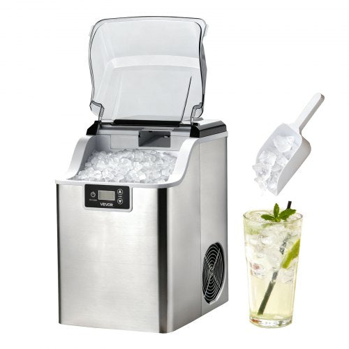 Countertop Ice Maker, 44 lbs per Day, Self-Cleaning Portable Machine with Scoop, 4 lbs Ice-Storage Basket, Nugget Ice-Making Machine with Chewable Ices for Home, Kitchen, Office, Bar & Party