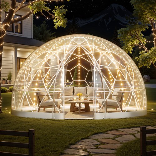 3.6 x 2.1 m garden bubble tent for 4-7 people outdoors, transparent geodesic dome | EU