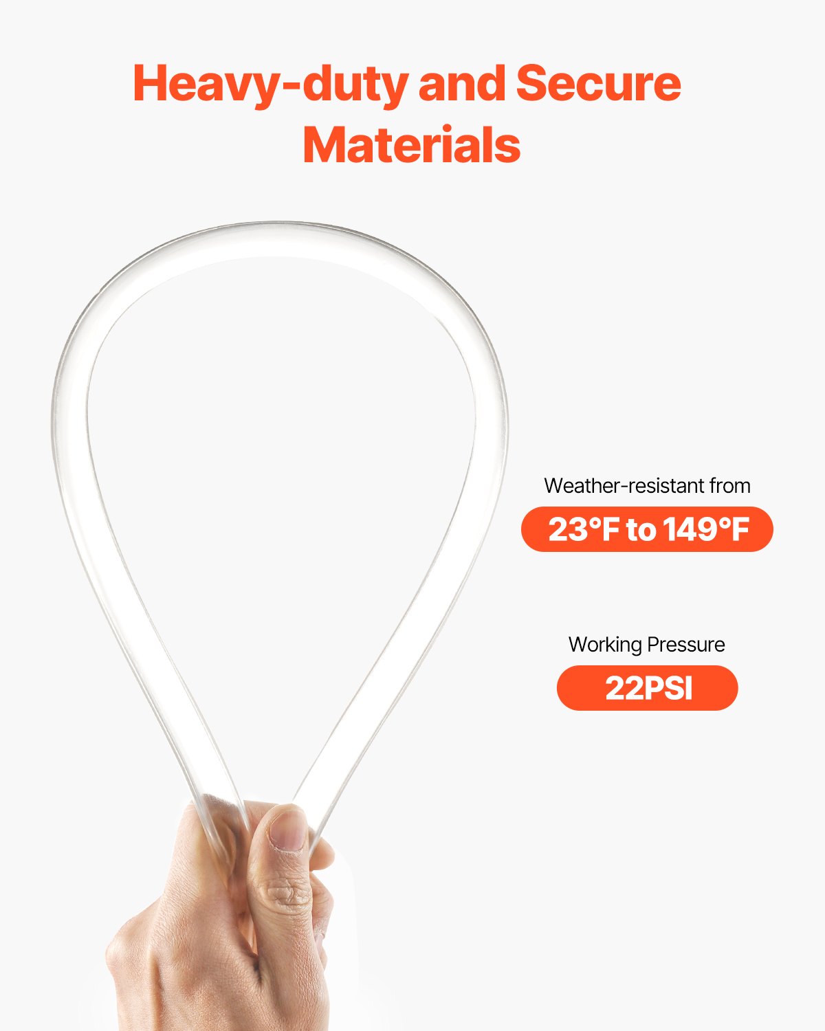 Clear Vinyl Tubing, 3/8" ID x 1/2" OD, 50FT Plastic PVC Tubing, Flexible and Cuttable Clear Hose, 1/16 in Wall Thickness, High-strength PVC Material for Aquarium Irrigation Swimming Pool Lab