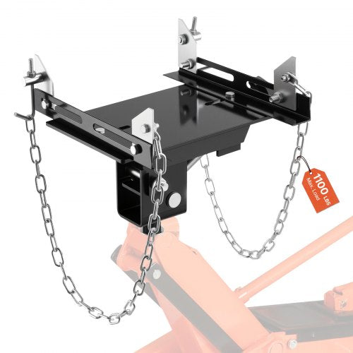 Transmission Jack Adapter, 1100 lbs / 0.5 Ton Load Capacity Automotive Transmission Lift Adapter, Heavy-Duty Steel, for Floor Jack with 1-1/5 in Detachable Saddle Shaft, for Garage, Repair Shop