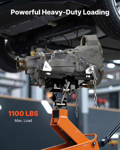 Transmission Jack Adapter, 1100 lbs / 0.5 Ton Load Capacity Automotive Transmission Lift Adapter, Heavy-Duty Steel, for Floor Jack with 1-1/5 in Detachable Saddle Shaft, for Garage, Repair Shop
