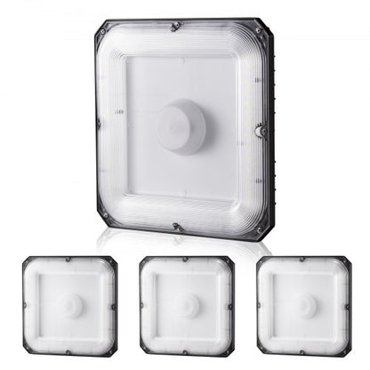 4 Pack LED Canopy Lights, 80W, 8800LM 5000K Daylight Commercial Industrial Outdoor Canopy Lights, 10.08"x10.08" Surface Mount Ceiling Lighting for Gas Station Warehouse Garage Street Shop, IP65