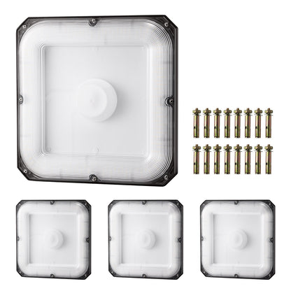 4er-Pack LED-Überdachungsleuchten, 80 W, 8800 lm, 5000 K, Tageslicht, Außenüberdachungsbeleuchtung