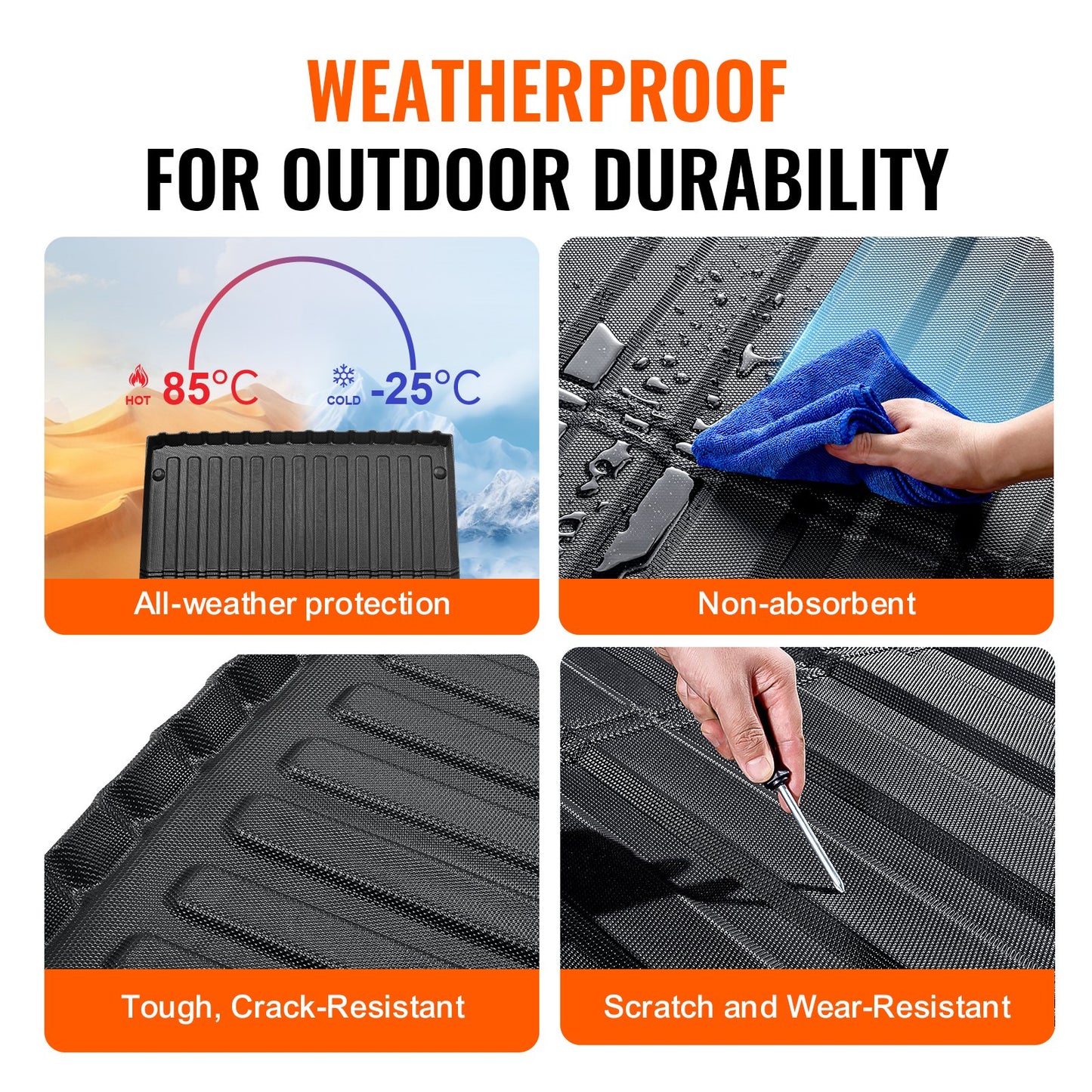 LKW-Ladeflächenmatte passend für 2005–2023 Toyota Tacoma, TPE-Zubehör für LKW-Ladeflächen