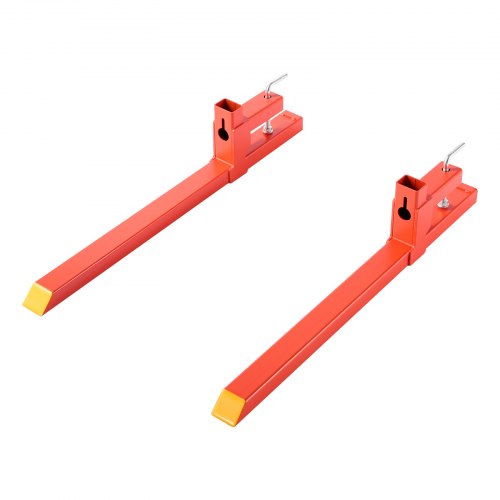 Pallet Forks, 2000 lbs Clamp on Pallet Forks, 43-Inch Total Length Heavy-Duty Quick Attach Tractor Fork Compatible with Tractor Attachments, Loader Bucket, and Skid Steer, Orange